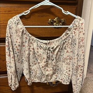 Pink Rose Cream Floral Blouse